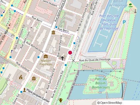 Location of Eukilibre at 555 de la Commune St W, Montréal
