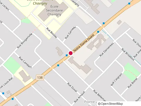 Location of Excavation Kg+ at 7680 Rue Notre Dame O, Trois-Rivières