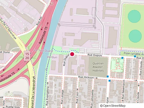 Location of Excavation Ml at 1150 Rue Dupuis, Montréal