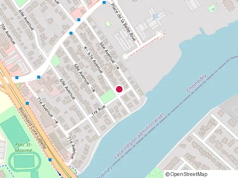 Location of Excavation Réno Bg at 121 67E Avenue, Laval