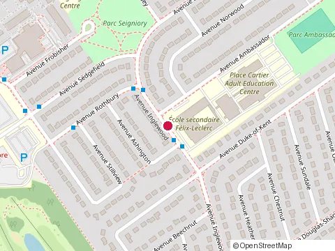 Location of Félix-Leclerc Secondary School at 311 avenue Inglewood, Pointe-Claire