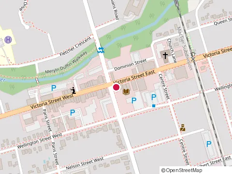 Location of Alliston Public Library at 17 Victoria St E, Alliston