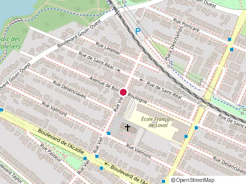 Location of François-de-Laval Elementary School at 12050 avenue du Bois-de-Boulogne, Montréal