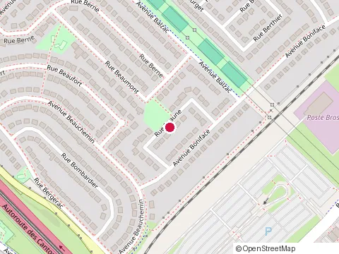 Location of Gac Excavation - Drain Français Brossard at 6730 Rue Beaune, Brossard