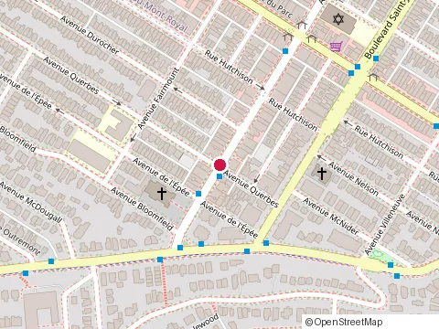 Location of Gaultier at 1075 Avenue Laurier O, Outremont
