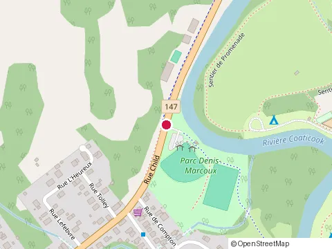 Location of Gîte au P'Tit Bonheur at 684 Rue Merrill, Coaticook