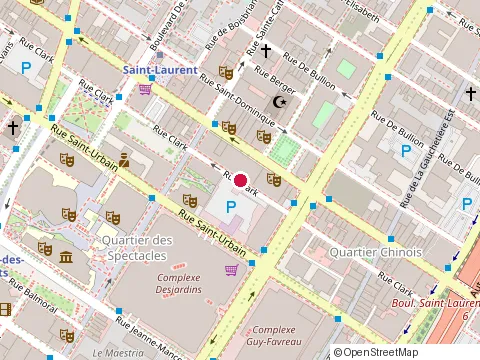 Location of Golden Thali at 1163 Rue Clark, Montréal