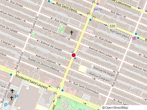 Location of Hélène-Boullé Elementary School at 8050 Avenue de Gaspé, Montréal