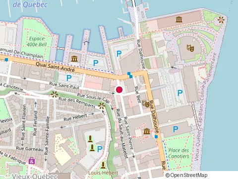 Location of Hôtel Port-Royal at 144 Rue Saint-Pierre, Québec