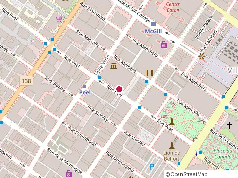 Location of Huub3 at 1470 Peel St, Montréal
