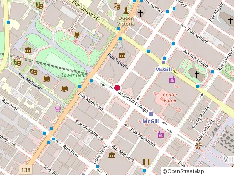 Location of Industrielle Alliance at 2200 Avenue Mcgill Collège, Montréal