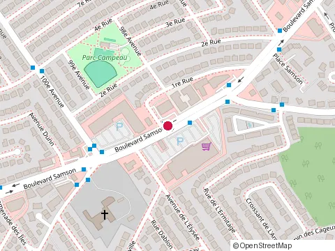 Location of Institut Matis Azur at 4483 boulevard Samson, Laval