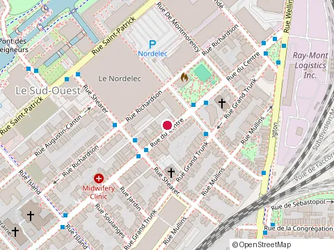 Location of Ispahan at 1777 Rue Centre, Montréal