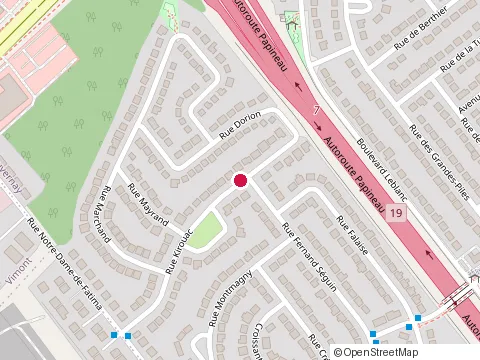 Location of J Vachon at 1630 Rue Kirouac, Laval