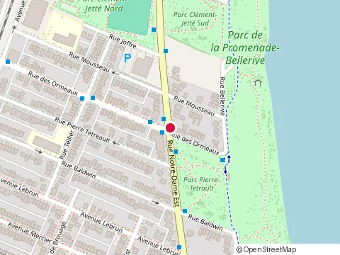 Location of Jr at 8720 Notre-Dame St. East, Montréal