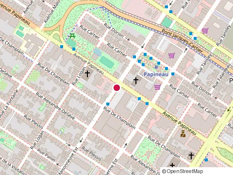 Location of Katsuya Montréal at 1665 boulevard de Maisonneuve Ouest, Montréal