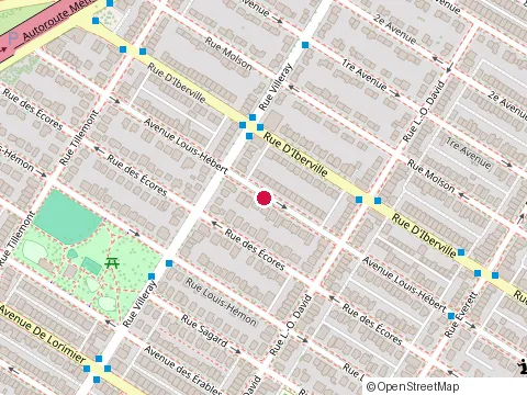 Location of l'Acadmie Smash Tennis at 7575 avenue Louis-Hebert, Montréal