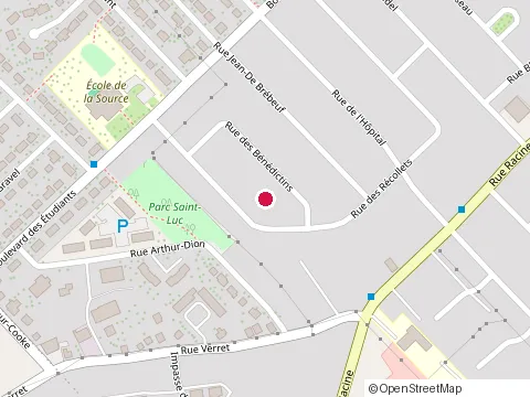 Location of l'Atelier 256 at 256 Rue Racine, Québec