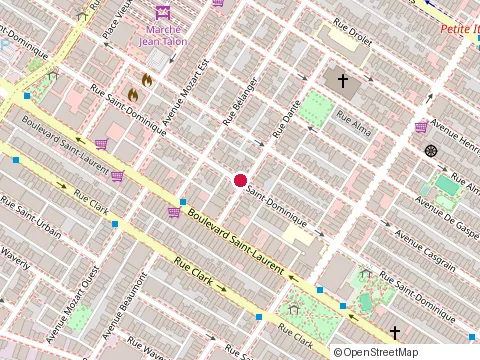 Location of la Qv Inc at 6881 Rue Saint-Dominique, Montréal