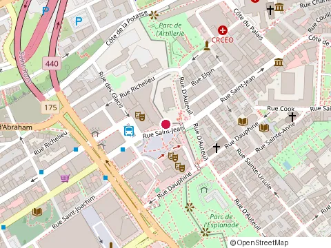 Location of le Capitole Hotel at 972 Rue Saint-Jean, Québec