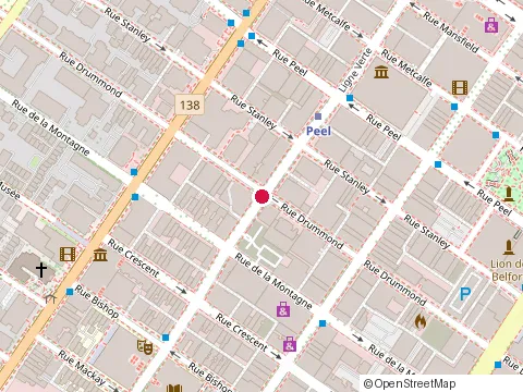Location of le Drummond at 1211 Drummond St, Montréal