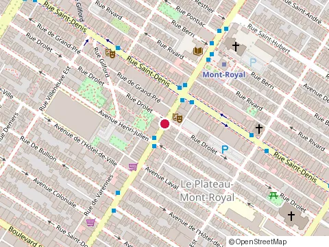 Location of le Fou d'Epices at 300 avenue du Mont-Royal E, Montréal