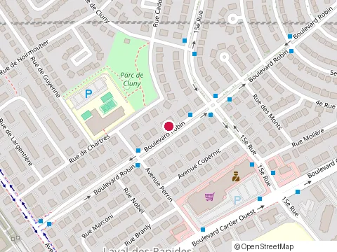 Location of le Pinceau d'Art at 634 boulevard le Corbusier, Laval