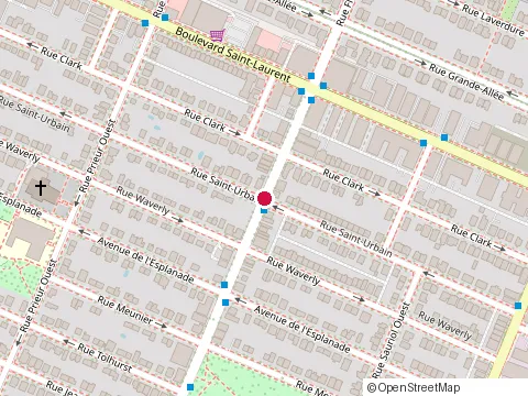 Location of le St-Urbain at 96 Rue Fleury O, Montréal