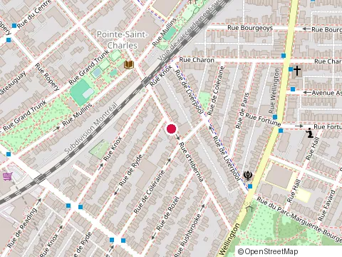 Location of le Studio Woodborn at 805 Rue d'Hibernia, Montréal