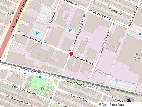 Location of le Vestiaire Gym at 8490 Rue Jeanne-Mance Suite 102, Montréal