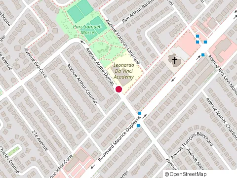 Location of Leonardo Davinci Academy at 12025 avenue André-Dumas, Montréal
