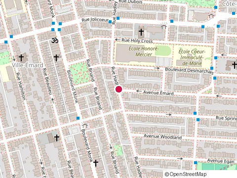 Location of les at 1880 avenue Émard, Montréal