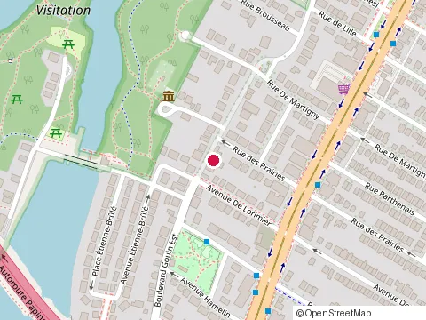 Location of les Frites Lesage at 2100 boulevard Gouin E, Montréal
