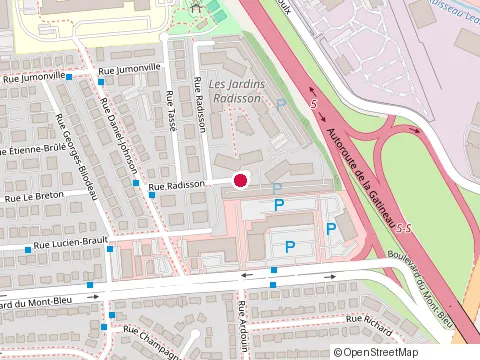 Location of les Jardins Radisson at Rue Radisson, Gatineau