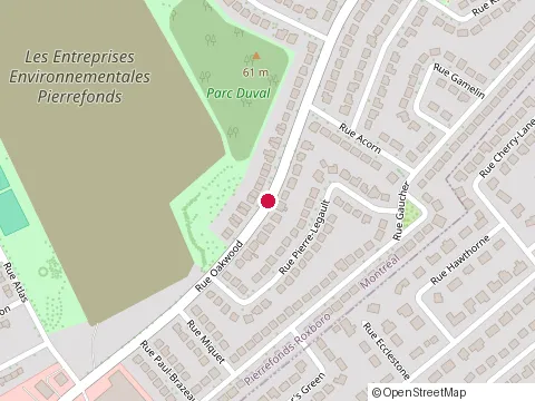 Location of les Superieures Pavages Inc at 15525 Rue Oakwood, Montréal