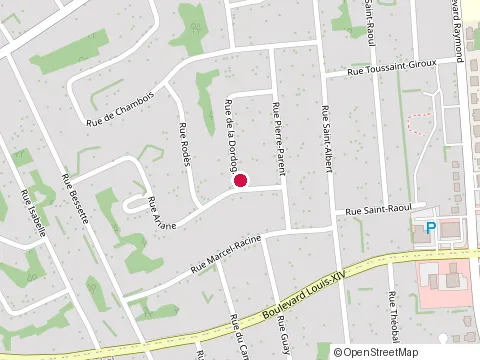 Location of Lm Service d Arbre at 121 Rue de la Dordogne, Québec