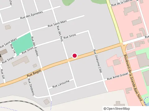 Location of Lucerne at 1302 Rue Bagot, La Baie