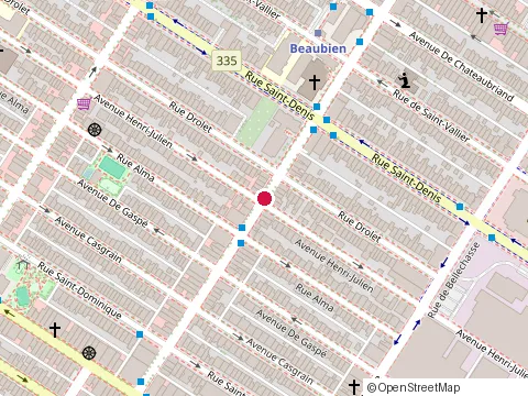 Location of M Poulet at 285 Rue Beaubien E, Montréal