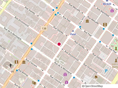 Location of M:Brgr at 2025 Rue Drummond, Montréal