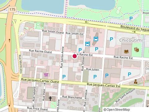 Location of Maconnerie Bouchard at 23 Rue Racine E, Chicoutimi