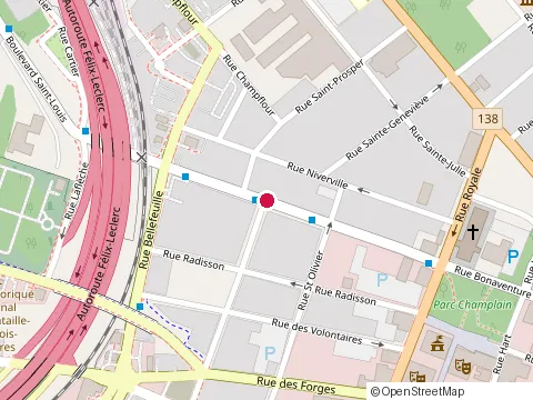 Location of Maison la Cathedrale at 645 Rue Bonaventure, Trois-Rivières