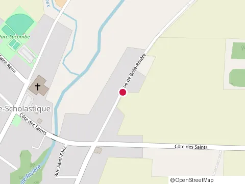 Location of Maison Tricoti at 9883 Rue de Belle-Rivière, Mirabel