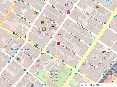 Location of Mango Bay at 1236 Rue Mackay #201, Montréal