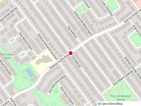 Location of Marc-Aurele-Fortin Elementary School at 12230 avenue Fernand-Gauthier, Montréal