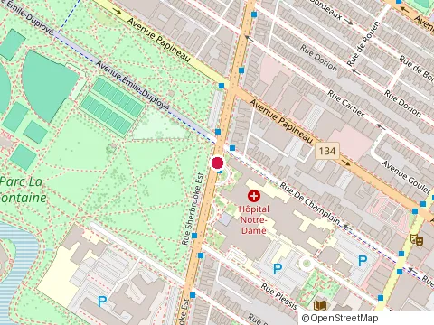Location of Marieville Construction at 1560 Rue Sherbrooke E, Montréal