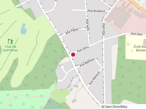 Location of Mario Meunier Peintre et Sableur de Planchers at 14 Rue Glen, Granby