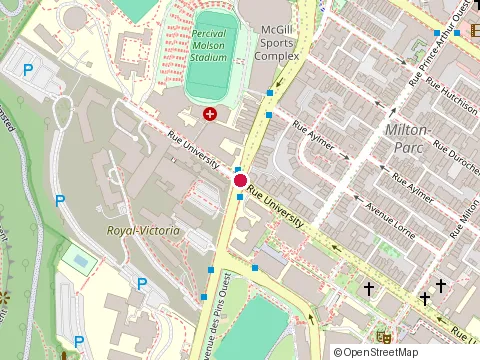 Location of Mcgill University at 3610 Rue University, Montréal