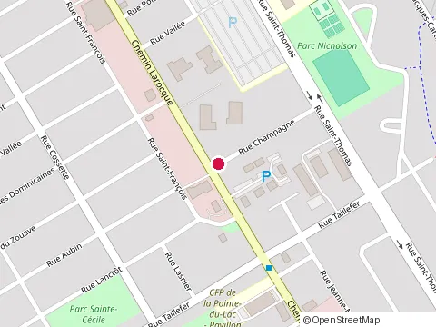 Location of Mécanique Vallières at Rue Champagne, Salaberry-de-Valleyfield