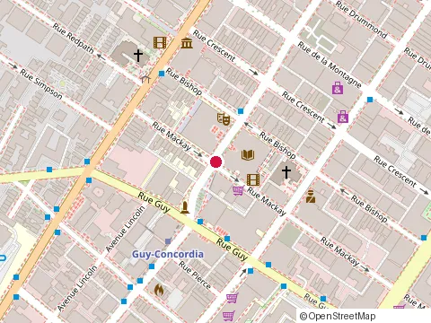 Location of Mei Restaurant at 1425 Rue Mackay, Montréal