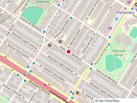 Location of Mesivta Kerrm Menachem Hq at 6253 Westbury, Montréal